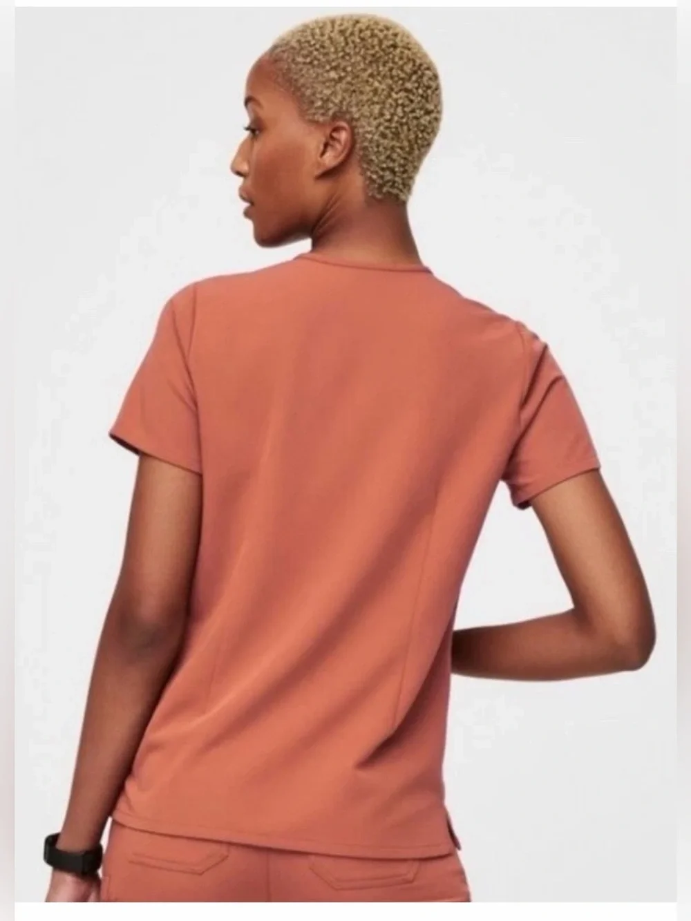 Figs Catarina One-Pocket in Terracotta Short Sleeve Scrub Top Size XS/P